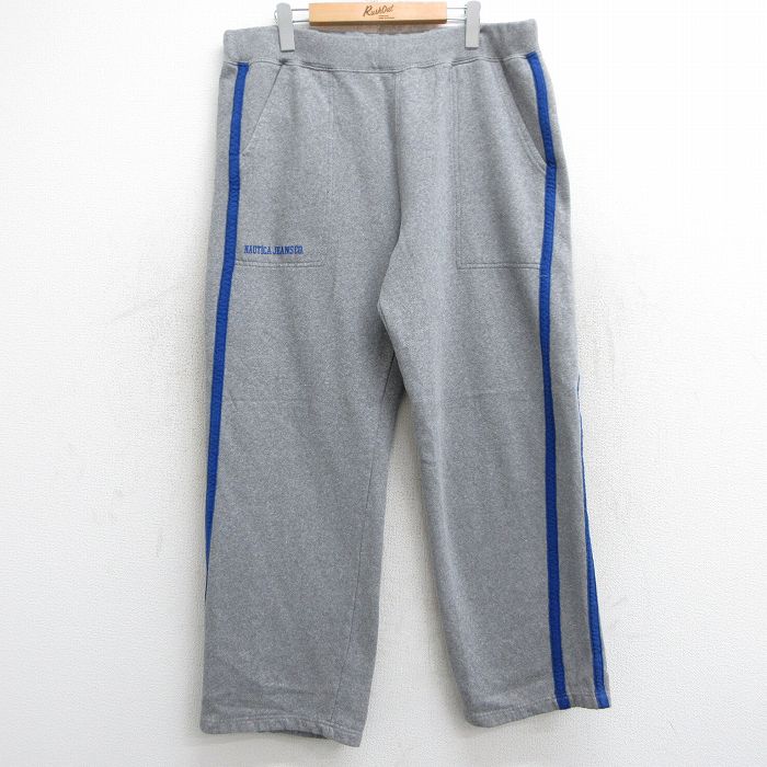 W38★古着 ノーティカ NAUTICA ジーンズ ブランド スウェット パンツ メンズ ワンポイントロゴ グレー 霜降り他 25may28 中古 ボトムス ロング