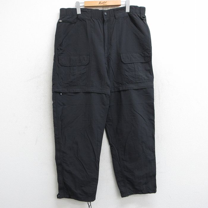 W40★古着 エルエルビーン LLBEAN ナイロン ブッシュ パンツ メンズ 00年代 00s 大きいサイズ 黒 ブラック 25may28 中古 ボトムス ロング