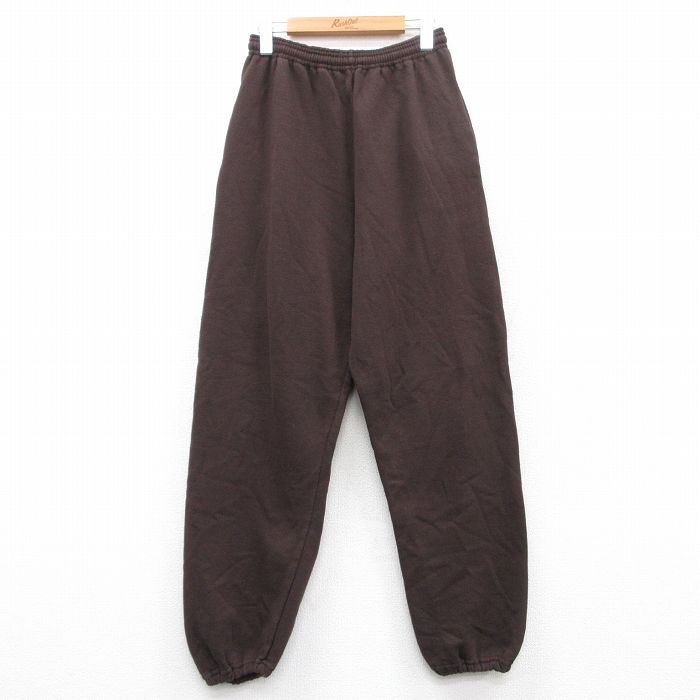 W33★古着 ラッセル スウェット パンツ メンズ 00年代 00s 無地 茶 ブラウン 25may30 中古 ボトムス ロング