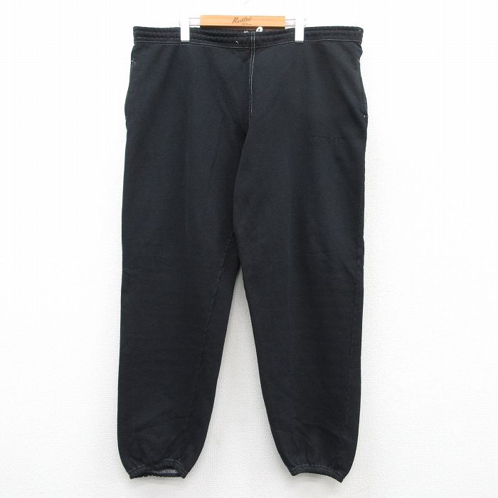W42★古着 リーバイス Levis スウェット パンツ メンズ 90年代 90s ワンポイントロゴ 大きいサイズ USA製 黒 ブラック 25may30 中古 ボトムス ロング