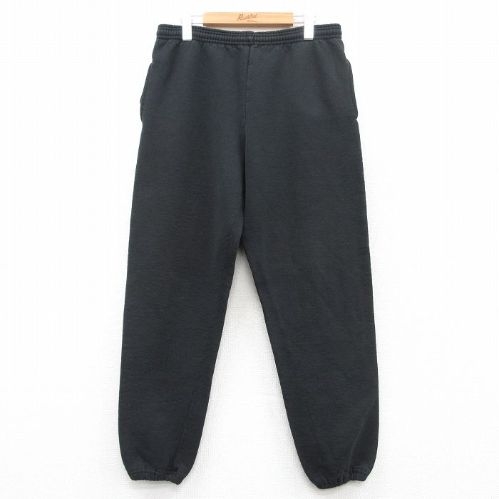 W34★古着 ジャージーズ スウェット パンツ メンズ 90年代 90s 無地 USA製 黒 ブラック 【spe】 25may30 中古 ボトムス ロング