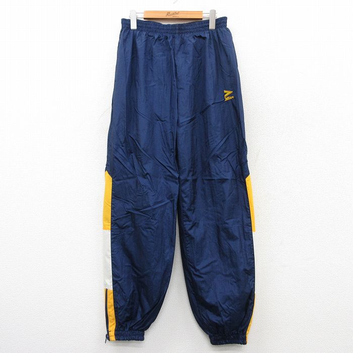 W34★古着 ナイロン パンツ メンズ 90年代 90s Mitre 紺他 ネイビー 25may30 中古 ボトムス ロング