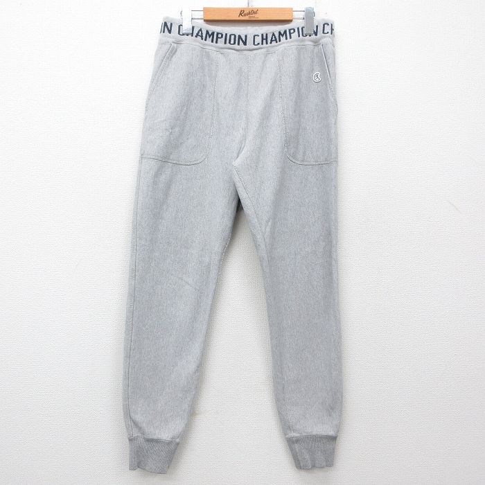 W29★古着 チャンピオン Champion スウェット パンツ メンズ ランタグ ワンポイントロゴ コットン カナダ製 グレー 霜降り 25jun28 中古 ボトムス ロング