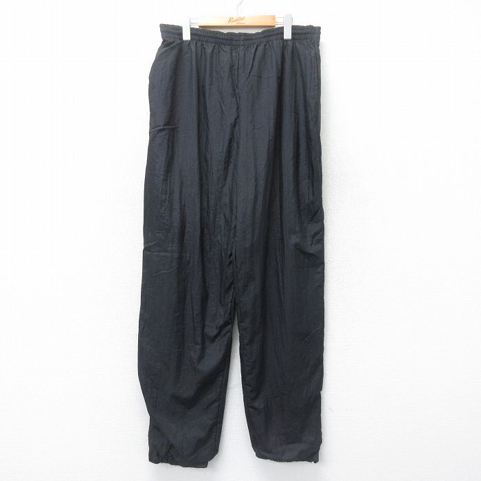 【20%OFF】W37★古着 ナイロン パンツ メンズ 00年代 00s 黒 ブラック 25jul07 中古 ボトムス ロング
