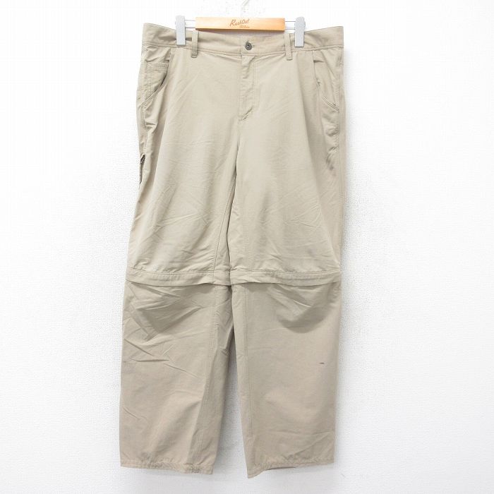 【20%OFF】W36★古着 EMS デタッチャブル ナイロン パンツ メンズ ベージュ カーキ 25jul07 中古 ボトムス ロング