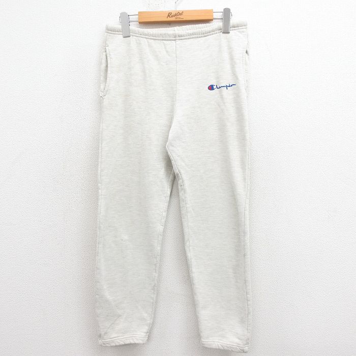 W31★古着 チャンピオン Champion スウェット パンツ メンズ 90年代 90s ワンポイントロゴ USA製 グレー 霜降り 25aug06 中古 ボトムス ロング