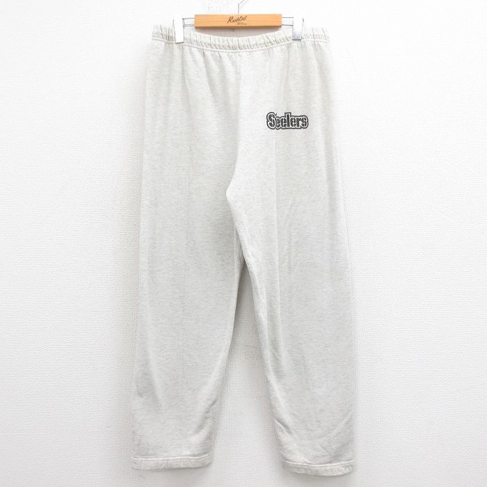 W35★古着 チャンピオン Champion スウェット パンツ メンズ 90年代 90s NFL ピッツバーグスティーラーズ USA製 グレー 霜降り アメフト スーパーボウル 25aug06 中古 ボトムス ロング