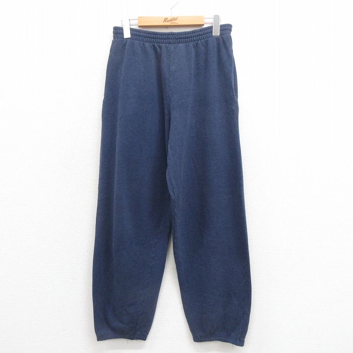 W31★古着 ヘインズ Hanes スウェット パンツ 80年代 80s 無地 USA製 紺 ネイビー 25aug06 中古 メンズ ボトムス ロング