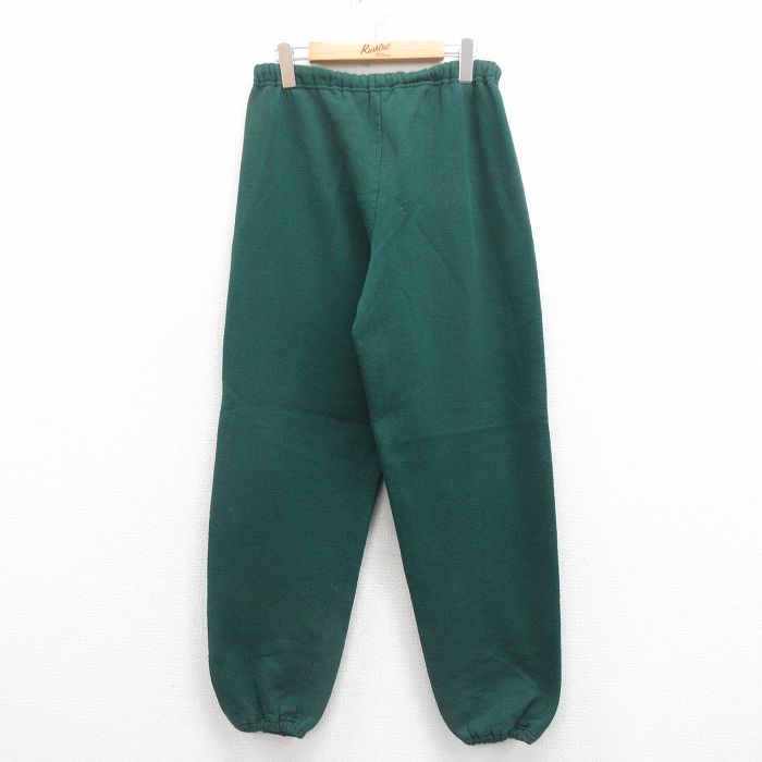 W34★古着 ラッセル スウェット パンツ メンズ 90年代 90s 無地 USA製 緑 グリーン 25aug06 中古 ボトムス ロング
