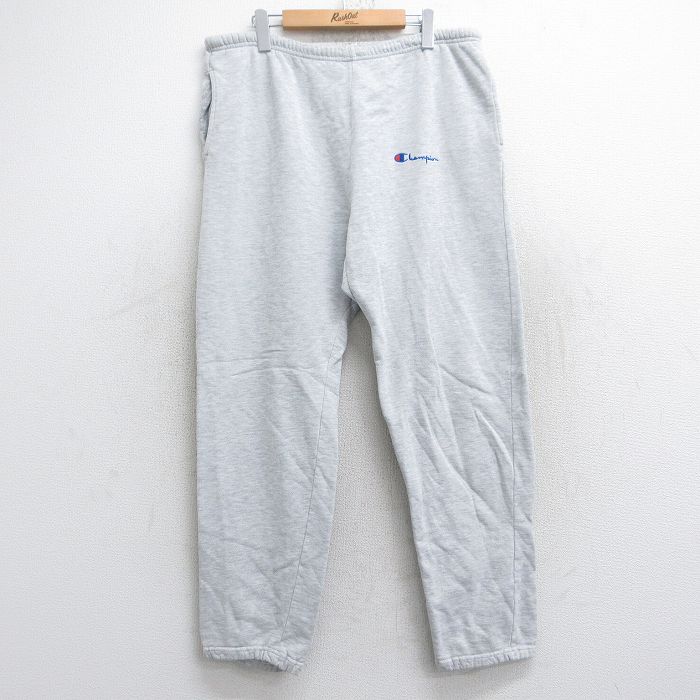 W37★古着 チャンピオン champion スウェット パンツ メンズ 90年代 90s ワンポイントロゴ USA製 グレー 霜降り 25aug13 中古 ボトムス ロング