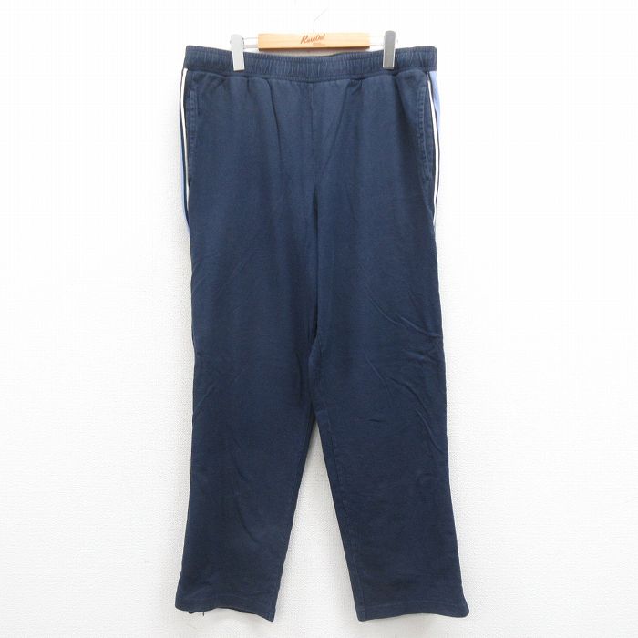 W39★古着 トミーヒルフィガー TOMMY HILFIGER ブランド イージー パンツ メンズ コットン 紺 ネイビー 25aug26 中古 ボトムス ロング