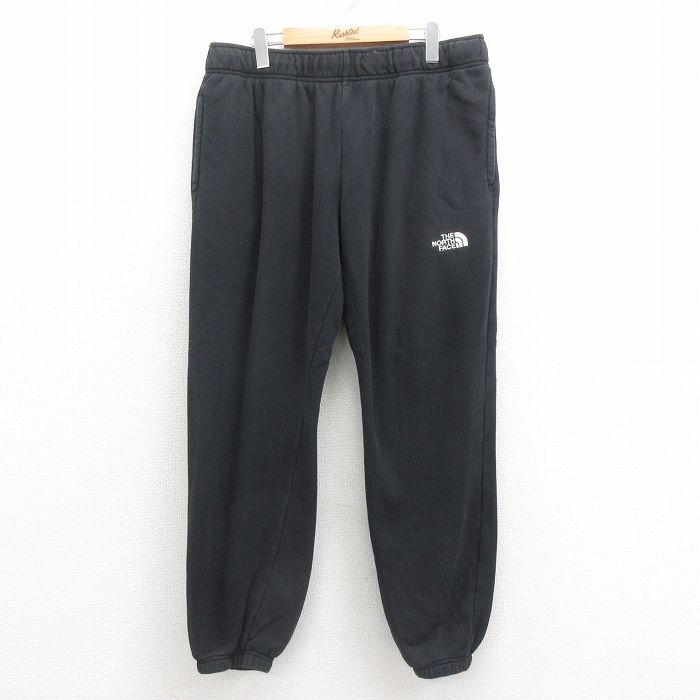 W34★古着 ノースフェイス THE NORTH FACE スウェット パンツ メンズ ワンポイントロゴ 黒 ブラック 25aug29 中古 ボトムス ロング