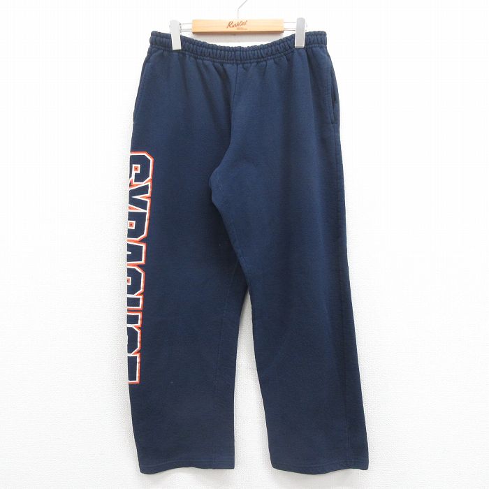 【20%OFF】W37★古着 スウェット パンツ メンズ 00年代 00s シラキュース 濃紺 ネイビー 25aug29 中古 ボトムス ロング