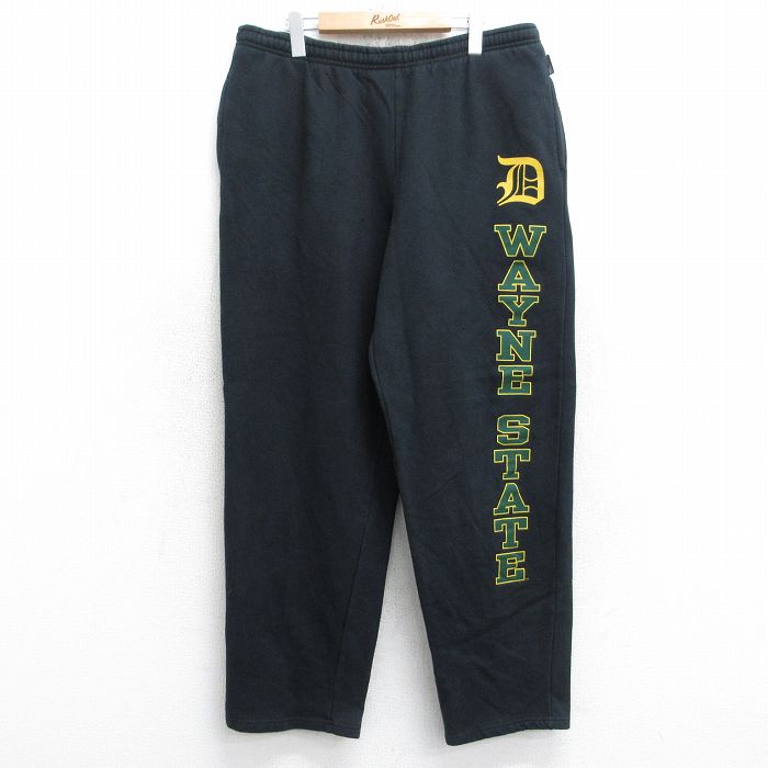 W36★古着 ジャンスポーツ スウェット パンツ メンズ ウェインステート 黒 ブラック 25sep03 中古 ボトムス ロング