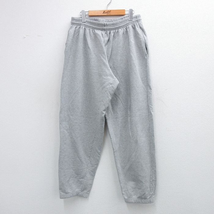 W32★古着 チャンピオン champion スウェット パンツ メンズ ワンポイントロゴ グレー 25sep04 中古 ボトムス ロング