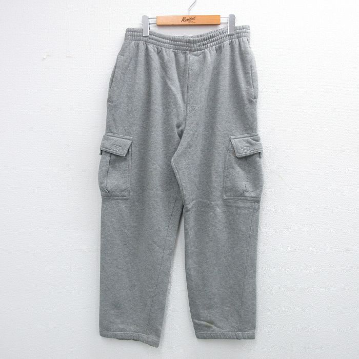 W32★古着 カーゴ スウェット パンツ メンズ グレー 25sep04 中古 ボトムス ロング