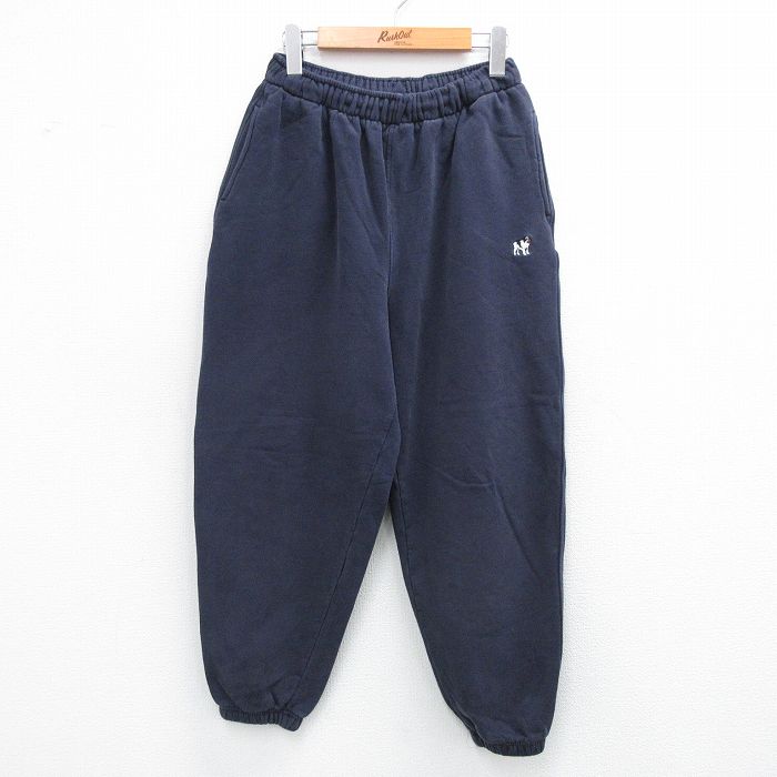 W27★古着 ビッグドッグス BIGDOGS スウェット パンツ メンズ ワンポイントロゴ 紺 ネイビー 25sep04 中古 ボトムス ロング