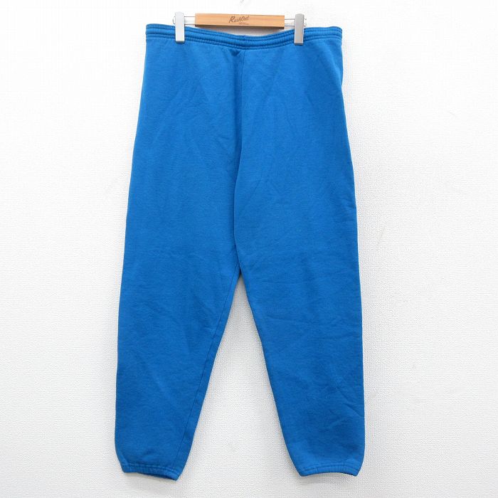 W37★古着 リー Lee スウェット パンツ メンズ 90年代 90s 無地 USA製 青 ブルー 25sep22 中古 ボトムス ロング
