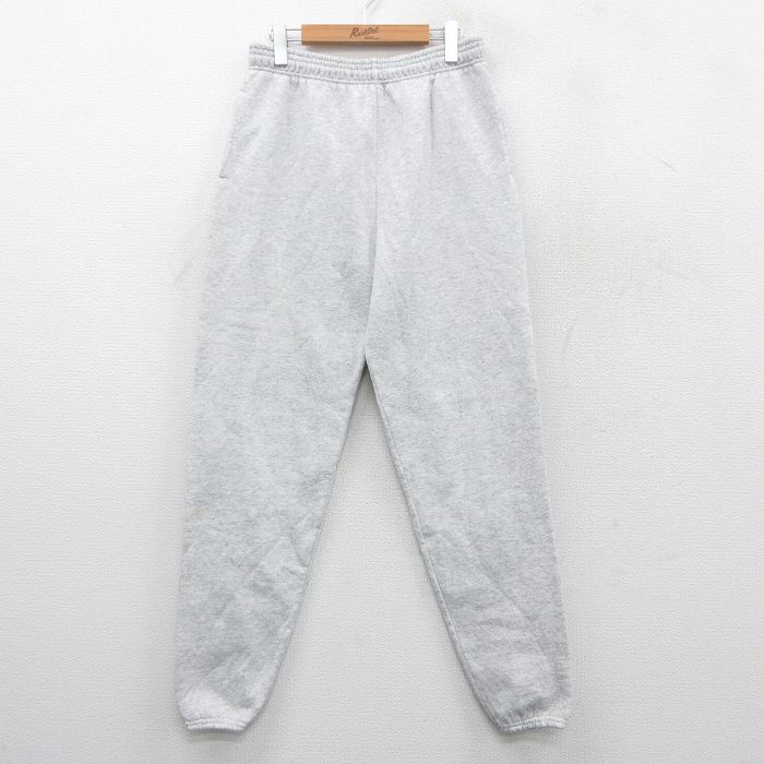 W32★古着 スウェット パンツ メンズ 90年代 90s 無地 USA製 薄グレー 霜降り 25sep22 中古 ボトムス ロング