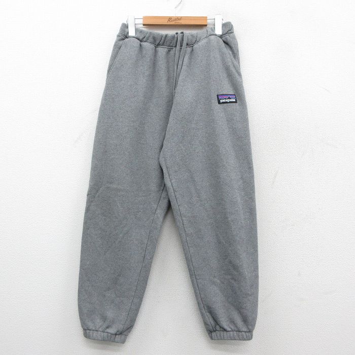 W32★古着 パタゴニア patagonia スウェット パンツ メンズ ワンポイントロゴ グレー 霜降り 25sep22 中古 ボトムス ロング