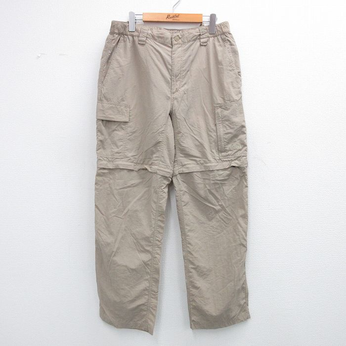 ノースフェイス 00s ナイロンパンツ ワンポイントロゴ ベージュ W36 | 古着