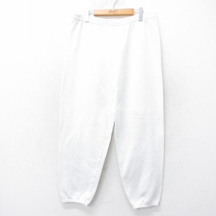 W36★古着 TULTEX スウェット パンツ メンズ 80年代 80s 無地 USA製 白 ホワイト 25oct17 中古 ボトムス ロング