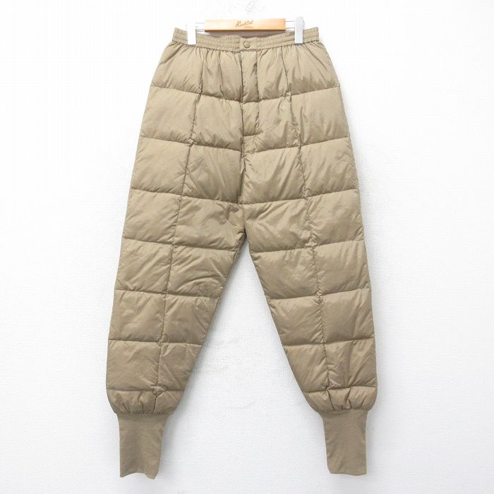 W33★古着 カベラス キルティング ナイロン ダウン パンツ メンズ 00年代 00s ベージュ カーキ 【spe】 25oct17 中古 ボトムス ロング