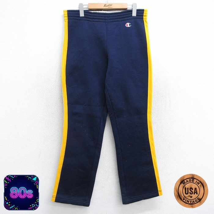 【50%OFF】チャンピオン 80s ジャージパンツ ワンポイントロゴ ネイビー W31 | 古着