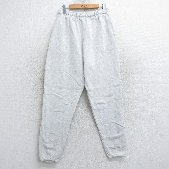 W31★古着 ラッセル スウェット パンツ メンズ 90年代 90s 無地 USA製 薄グレー 霜降り 25oct21 中古 ボトムス ロング