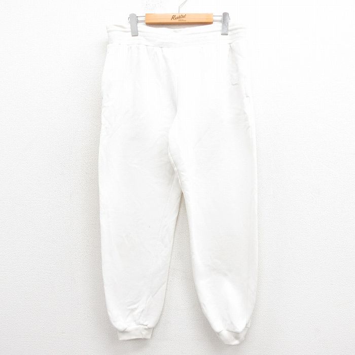 W35★古着 ナイキ NIKE スウェット パンツ メンズ 90年代 90s ワンポイントロゴ 白 ホワイト 25oct23 中古 ボトムス ロング