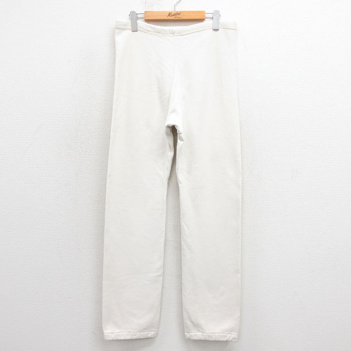 W32★古着 チャンピオン champion リバースウィーブ スウェット パンツ メンズ 80年代 80s 無地 USA製 白 ホワイト 25oct23 中古 ボトムス ロング
