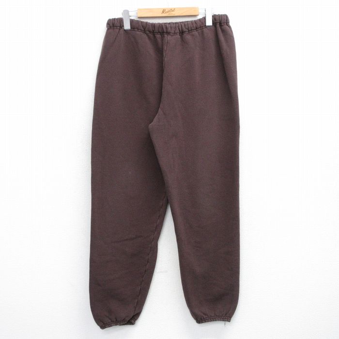 W36★古着 ディスカス スウェット パンツ メンズ 90年代 90s 無地 USA製 茶 ブラウン 25oct29 中古 ボトムス ロング