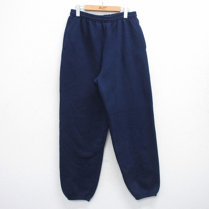 W36★古着 ヘインズ Hanes スウェット パンツ メンズ 90年代 90s 無地 USA製 紺 ネイビー 25oct29 中古 ボトムス ロング