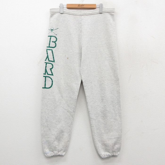 W35★古着 ジャージーズ スウェット パンツ メンズ 90年代 90s BARD ゴルフ USA製 薄グレー 霜降り 25nov21