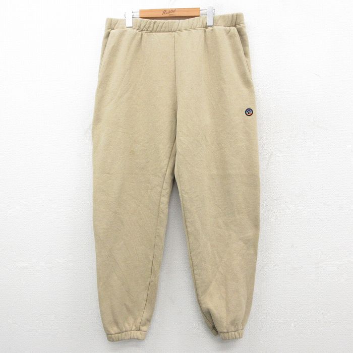 W37★古着 パタゴニア patagonia スウェット パンツ メンズ ワンポイントロゴ ベージュ 25nov21