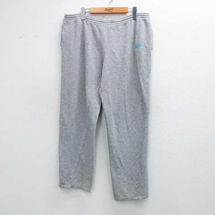 W33★古着 ナイキ NIKE スウェット パンツ メンズ 90年代 90s ワンポイントロゴ グレー 霜降り 25nov27