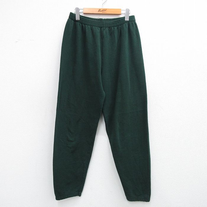 【20%OFF】W36★古着 フルーツオブザルーム スウェット パンツ レディース  80年代 80s 無地 緑 25nov27