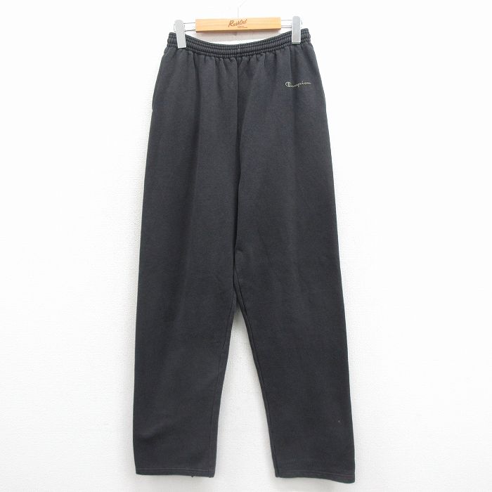 W30★古着 チャンピオン champion スウェット パンツ メンズ 00年代 00s ワンポイントロゴ 黒 25dec06