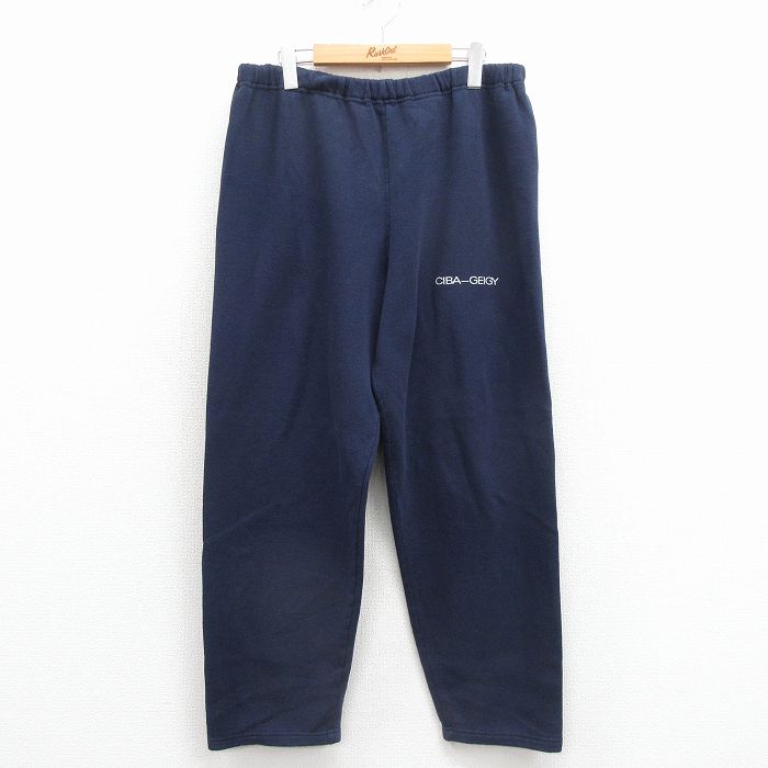 W33★古着 ラッセル スウェット パンツ メンズ 80年代 80s CIBA USA製 濃紺 25dec06