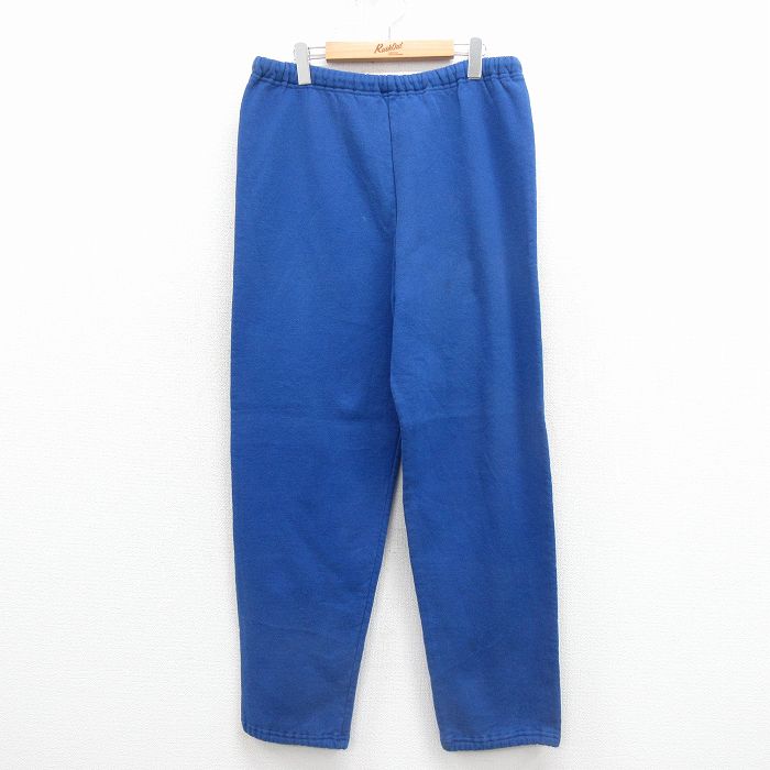 W37★古着 ラッセル スウェット パンツ メンズ 90年代 90s 無地 USA製 青 26jan08