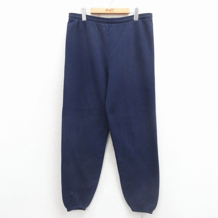 W35★古着 スウェット パンツ メンズ 90年代 90s 無地 USA製 紺 26jan24