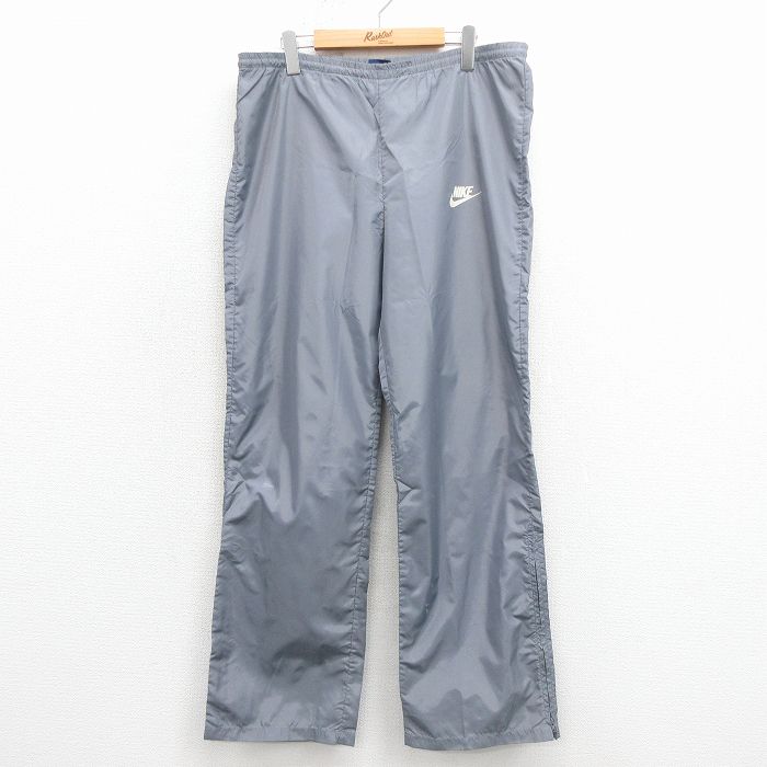 W34★古着 ナイキ NIKE パンツ メンズ 80年代 80s ワンポイントロゴ グレー【spe】 26jan24