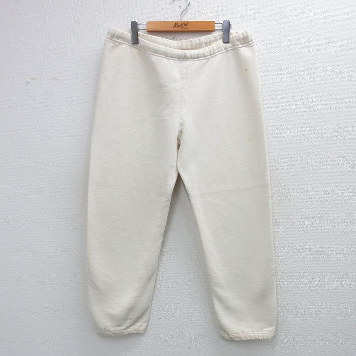 W36★古着 ラッセル スウェット パンツ メンズ 90年代 90s 無地 USA製 白 26jan31