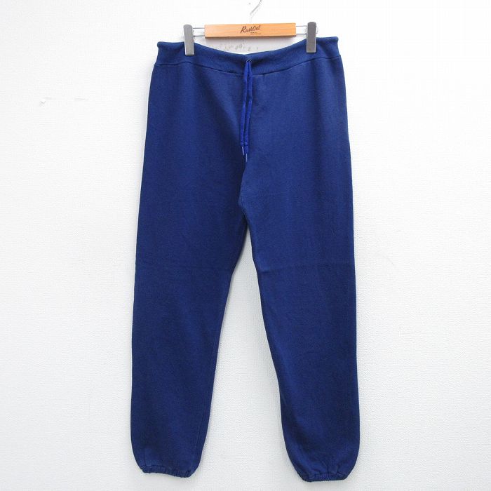 W30★古着 スウェット パンツ メンズ 80年代 80s 無地 USA製 紺 26jan31
