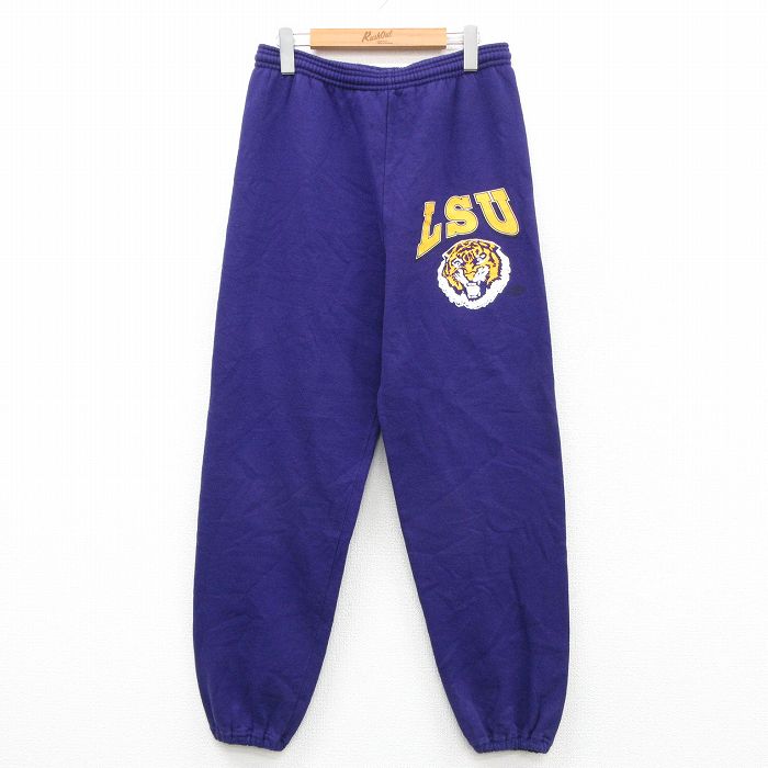 W31★古着 ジャージーズ スウェット パンツ メンズ 90年代 90s LSU USA製 紫 26feb09