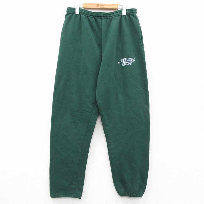 W33★古着 ジャージーズ スウェット パンツ メンズ 90年代 90s ホッケー USA製 緑 26feb09