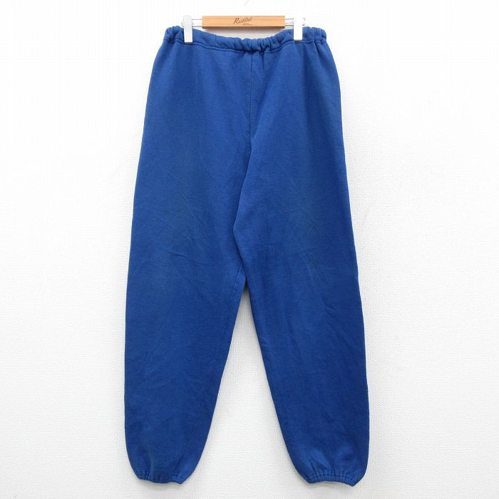 W33★古着 ラッセル スウェット パンツ メンズ 90年代 90s 無地 USA製 青 26feb09