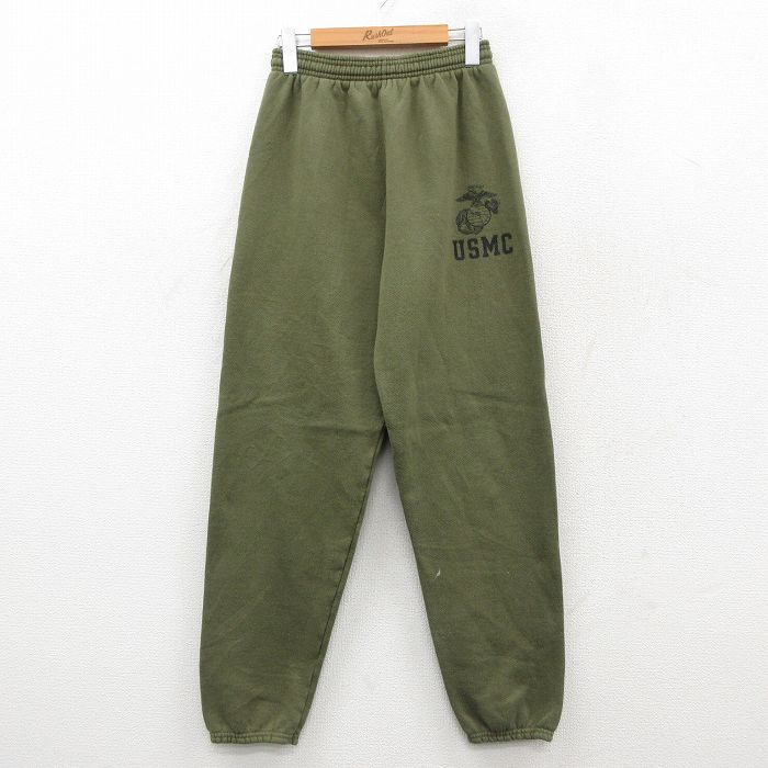 W31★古着 スウェット パンツ メンズ 90年代 90s USMC USA製 緑 26feb14