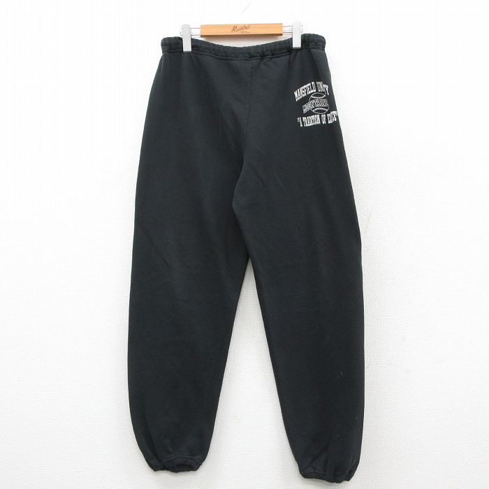 W37★古着 ラッセル スウェット パンツ メンズ 90年代 90s MANSFIFLD USA製 黒 26feb14