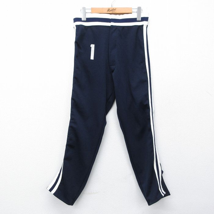 W31★古着 ジャージ トラック パンツ メンズ 80年代 80s タロン 紺他【spe】 26feb26